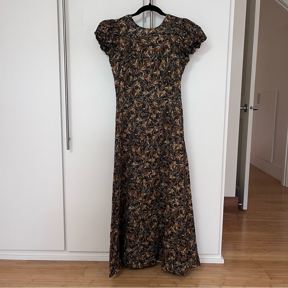 Doen Rhodia Dress - Noir Narcissus Floral sz S